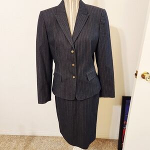 Tahari Classic Pinstripe Skirt Suit Set
